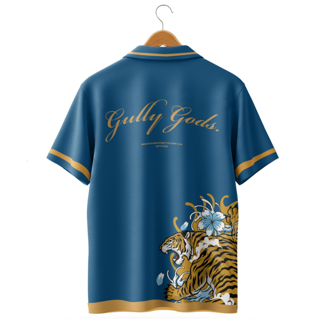 Streetwear Tiger Bloom Button-Up Shirt – GULLYGODS Edition