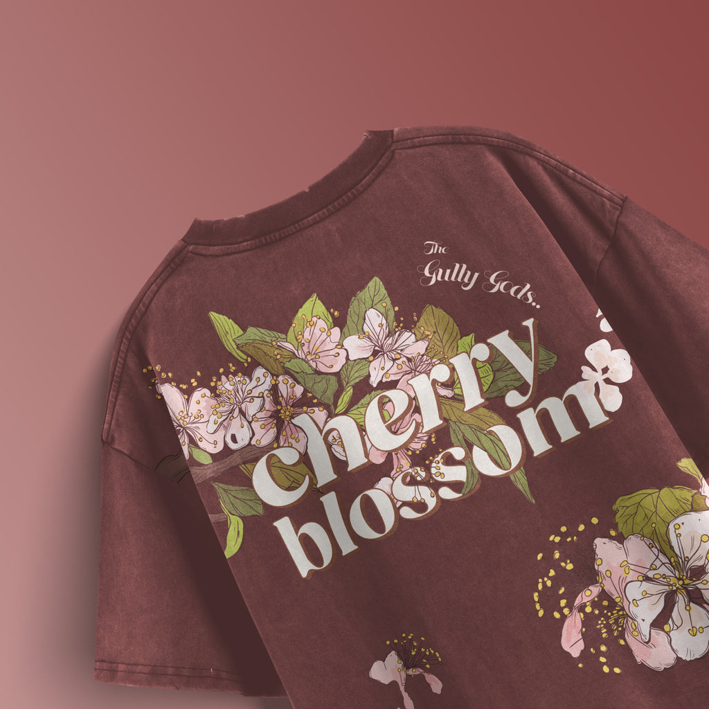Streetwear Cherry Blossom Grey T-Shirt  – GULLYGODS Edition