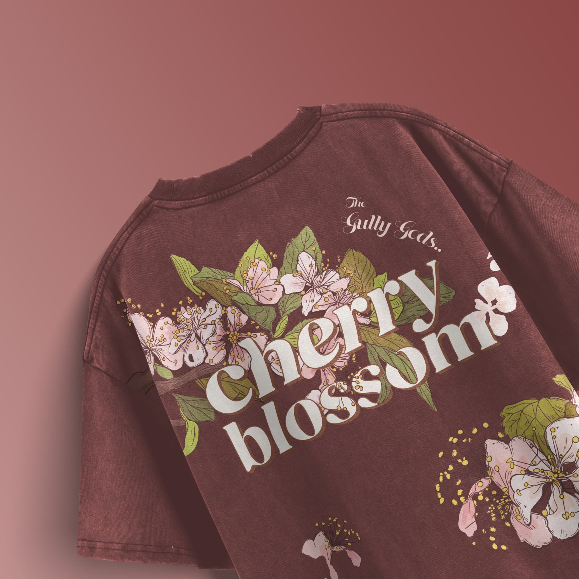 Streetwear Cherry Blossom Grey T-Shirt  – GULLYGODS Edition